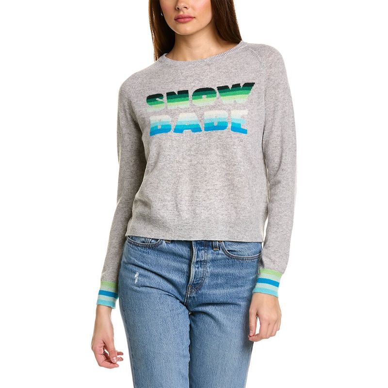 Scott  Scott London Womens Snow Heart Cashmere Sweater Grey